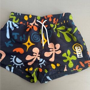 Kith Black and Green Athletic Shorts